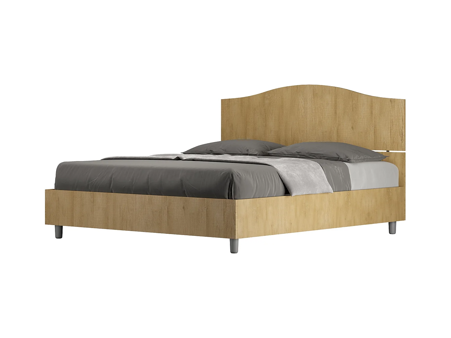 Lit avec sommier 160x200 chêne nature Dores