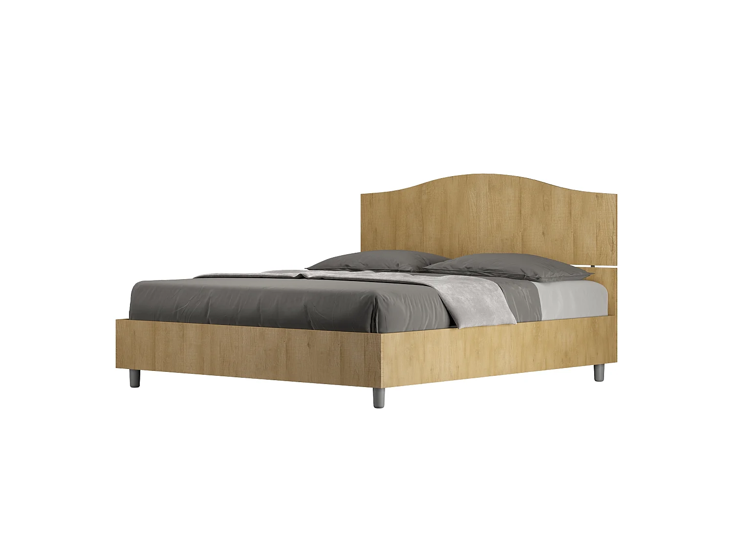Cama de casal queen size con estrado 160x200 carvalho natural Dores