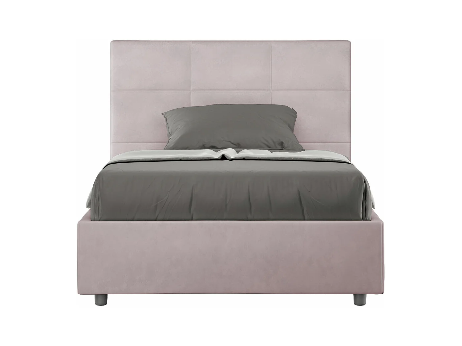 Lit 1 place et demi sans sommier rembourré 120x190 microfibre lilas Mika