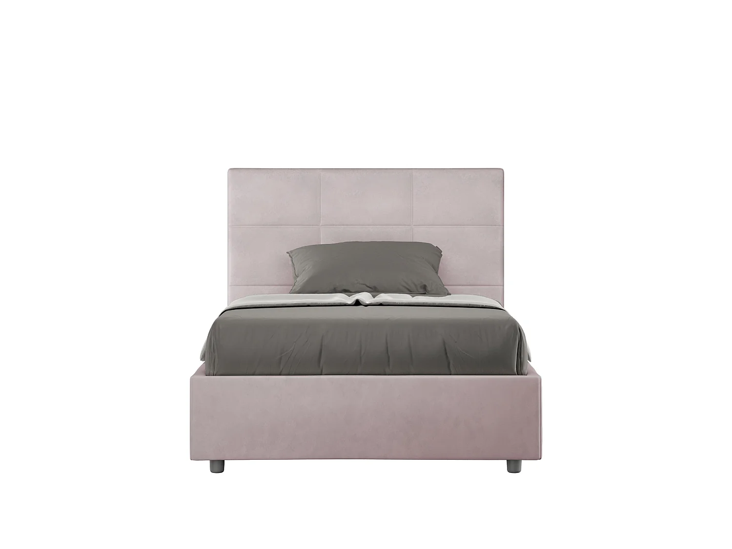 Lit 1 place et demi sans sommier rembourré 120x190 microfibre lilas Mika