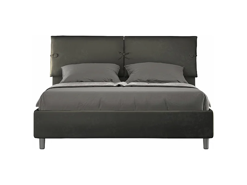 Grijs microvezel slaapbank met gewatteerde bodem 160x200