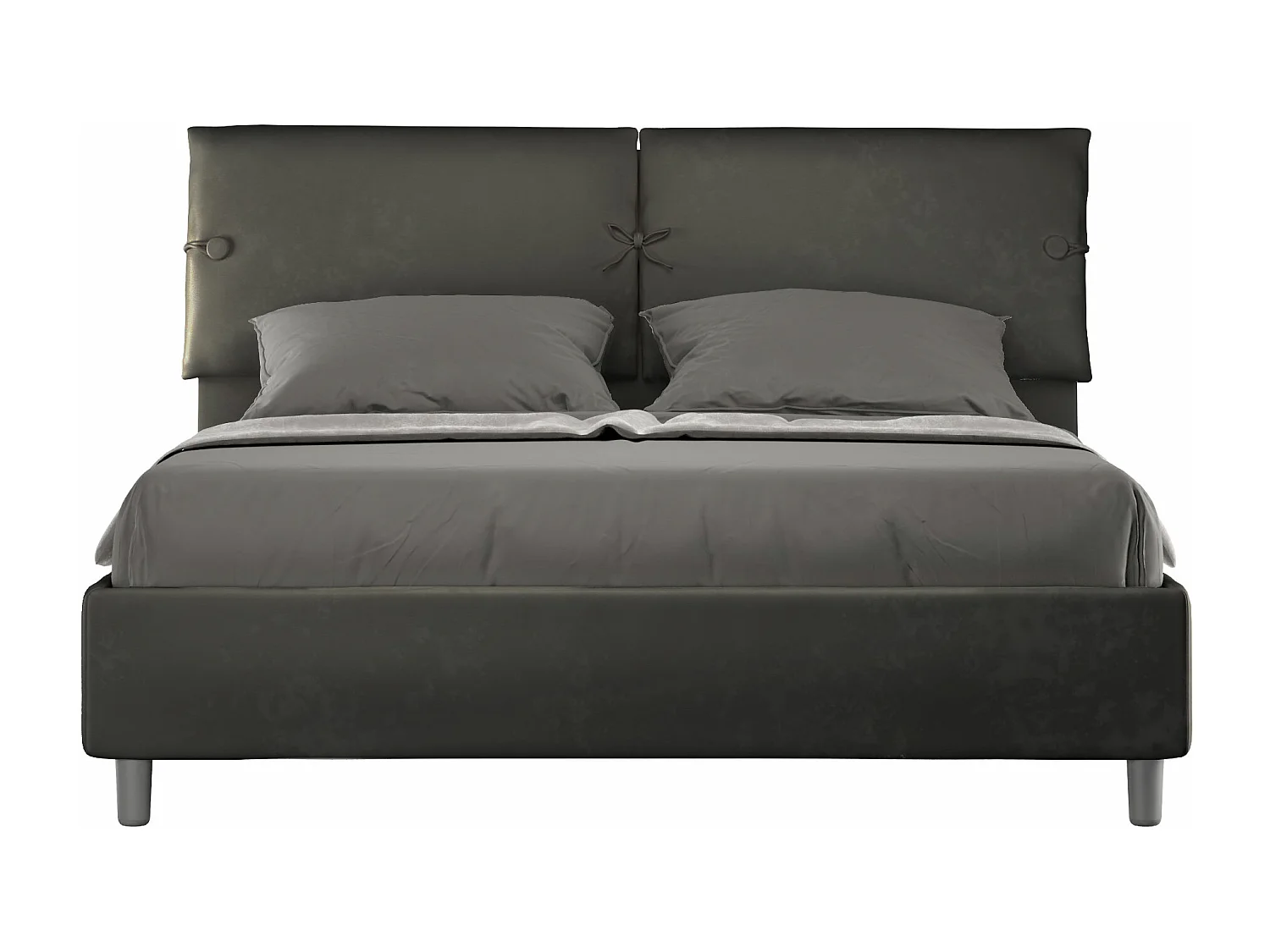Letto con rete imbottito 160x200 microfibra grigio Sleeper