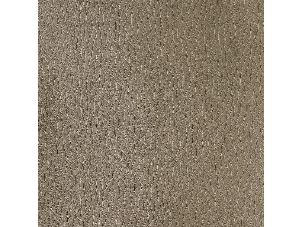 Cama con somier de 160x200, estructura de fresno blanco, cabecero de melamina/piel capuchino Kaia