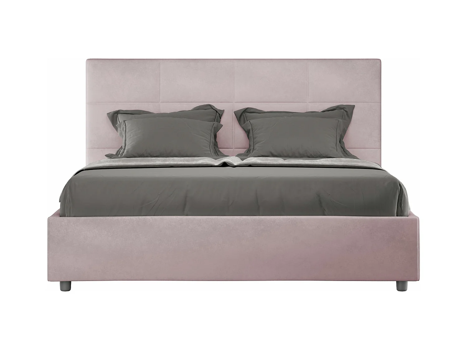 Lit sans sommier rembourré 160x210 microfibre lilas Mika