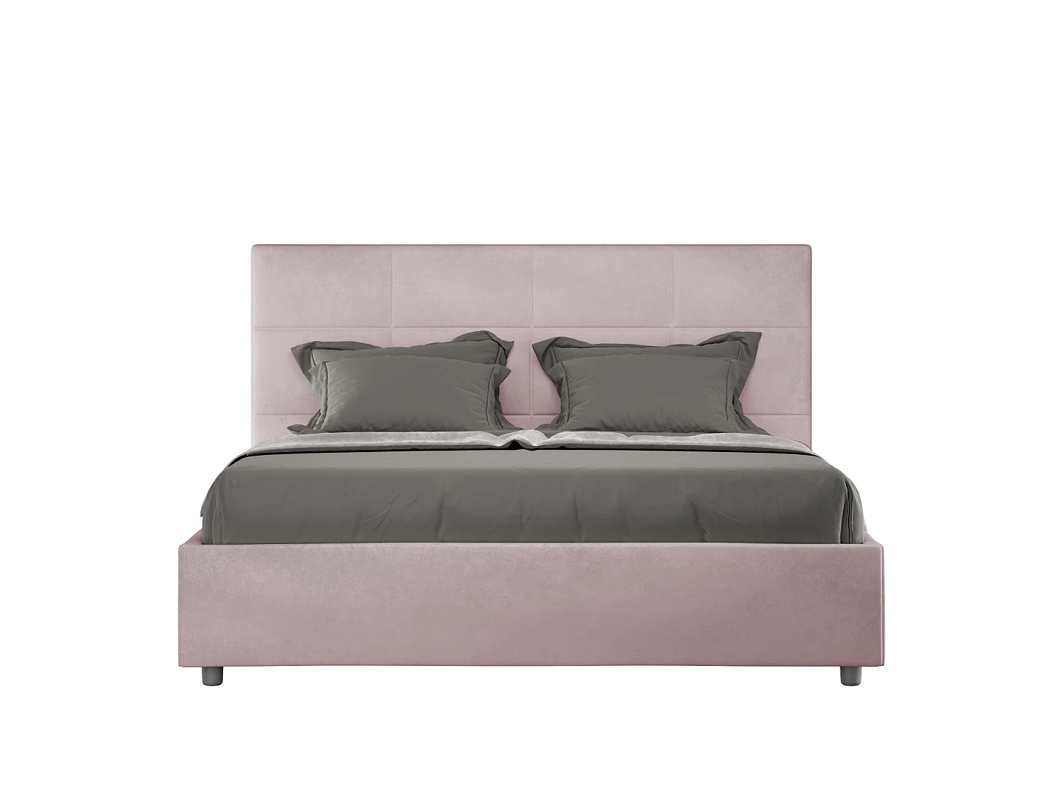 Gepolstertes Bett ohne Lattenrost 160x210 mit Mikrofaserbezug Fliederfarbe Mika