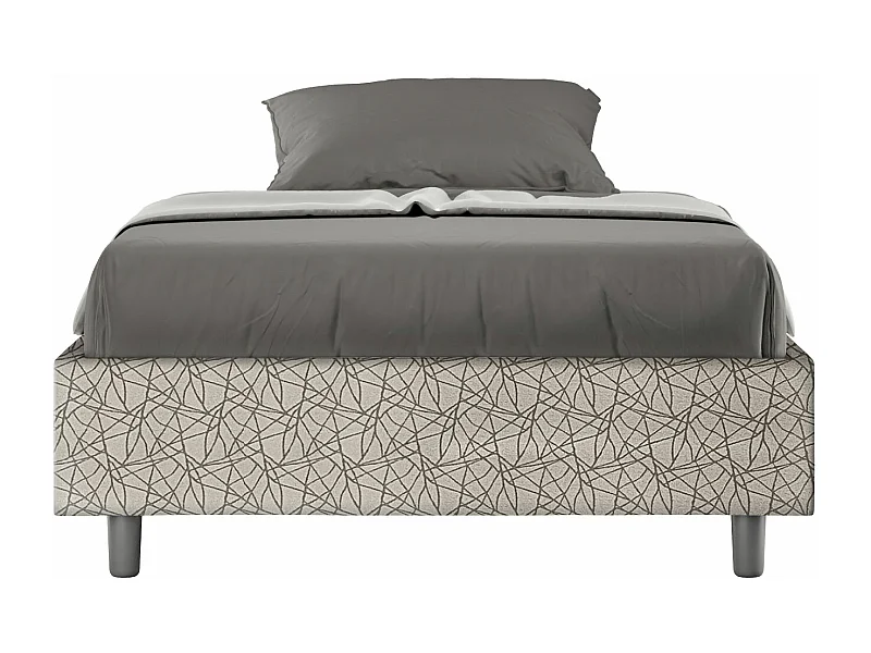 Cama sommier sin somier acolchado 120x190 tela Era 02 gris Azelia