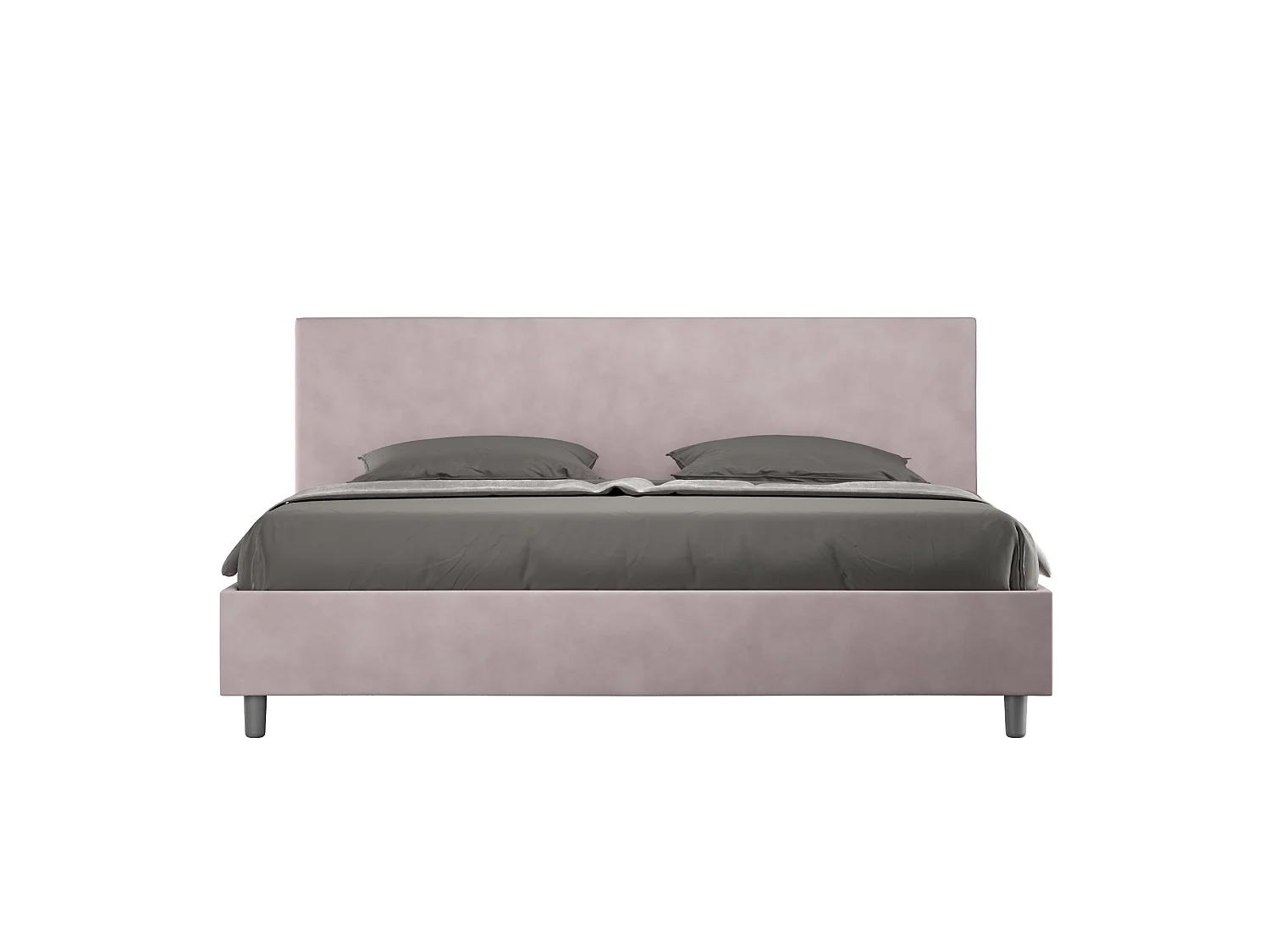 Lit avec sommier rembourré 180x190 microfibre lilas Adele