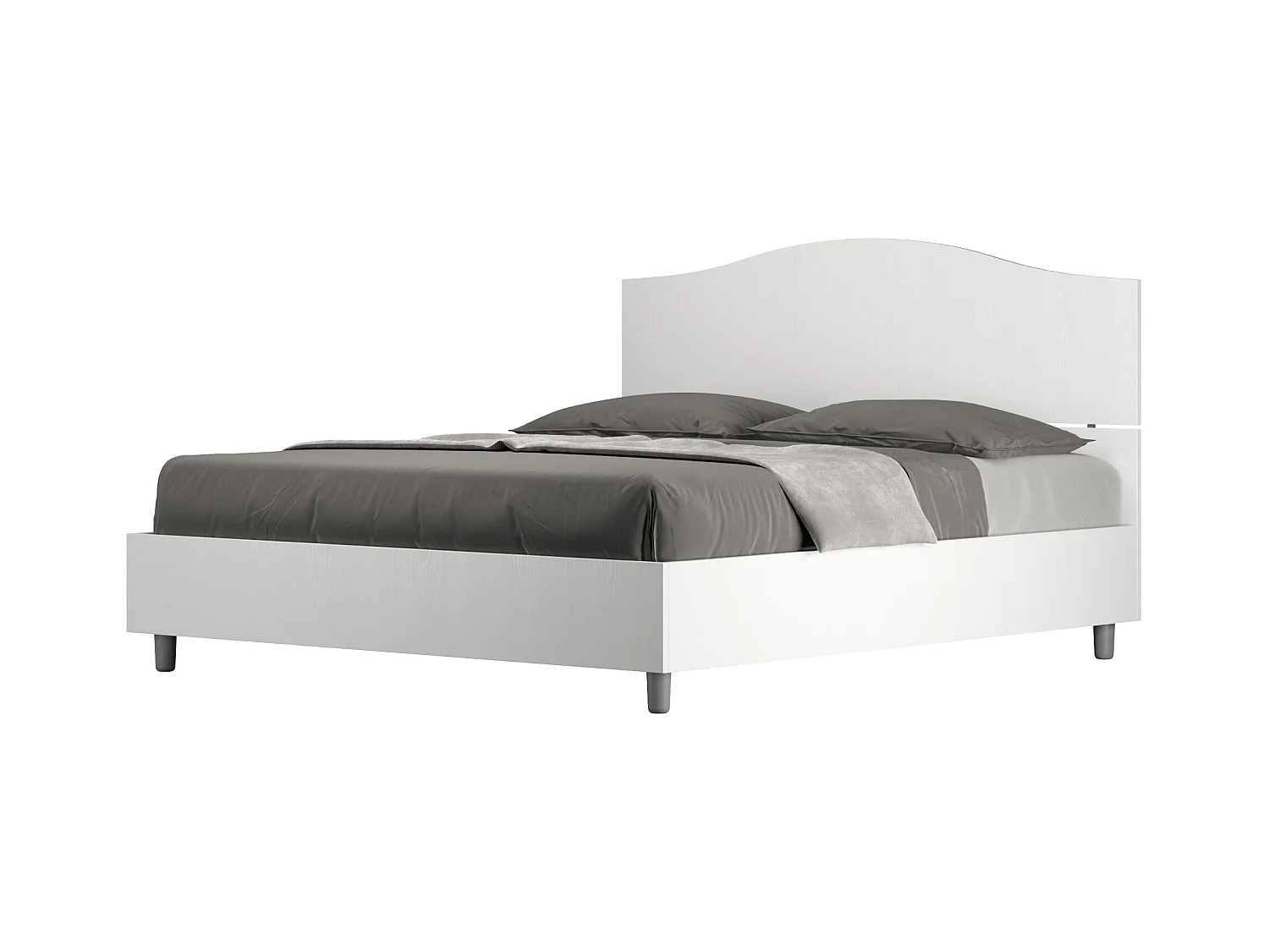 Lit avec sommier 160x200 frêne blanc Dores