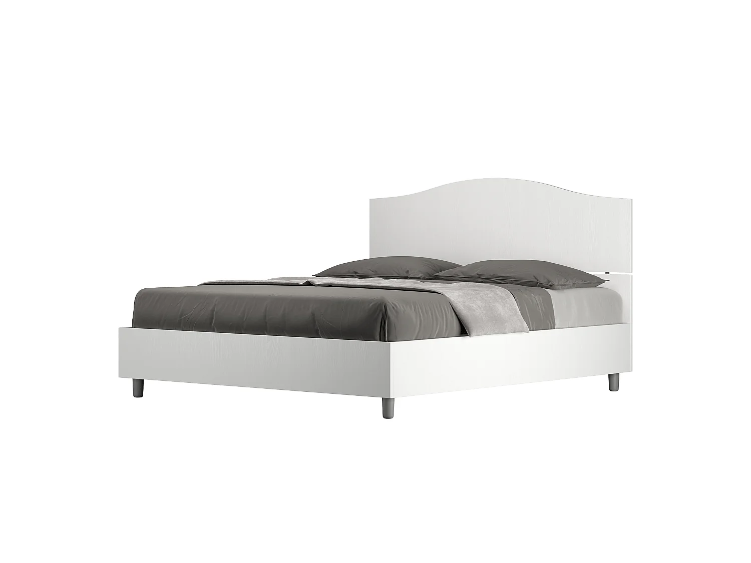 Lit avec sommier 160x200 frêne blanc Dores