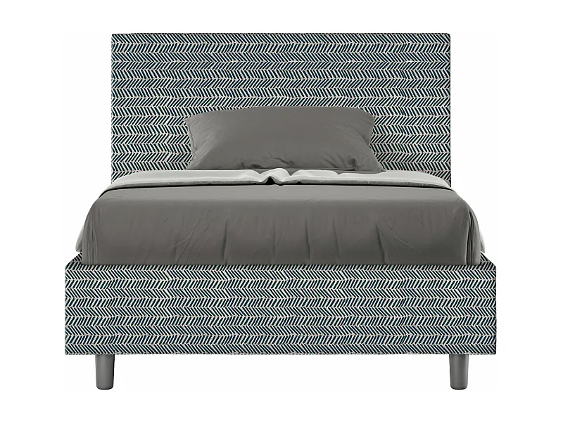 Cama con somier acolchado 120x210 Aragon 8 tela Adele azul