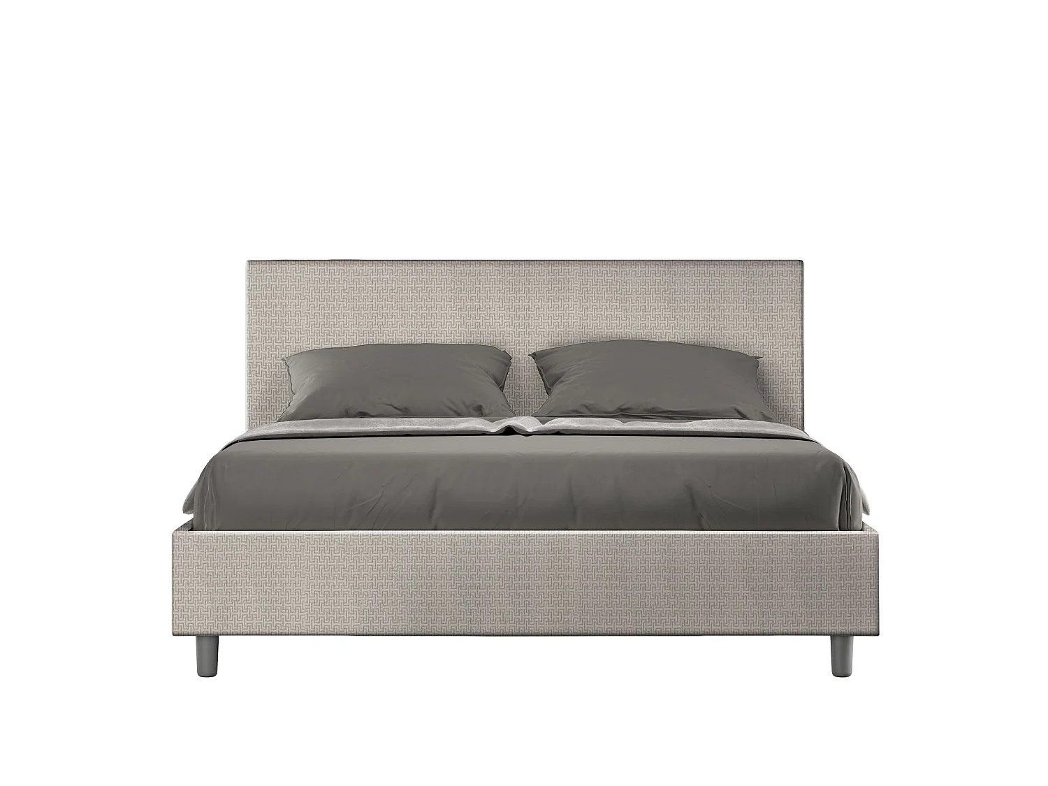 Gepolstertes Bett ohne Lattenrost 160x190 mit Stoffbezug Labirinto 01 Weiß Adele