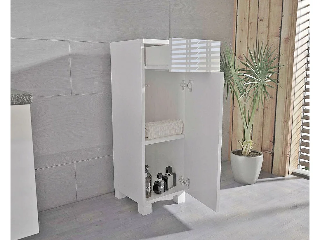 LAVEO 30 CM - Meuble salle de bain en BLANC laqué à accrocher ou poser