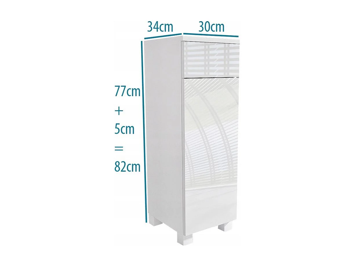 LAVEO 30 CM - Meuble salle de bain en BLANC laqué à accrocher ou poser