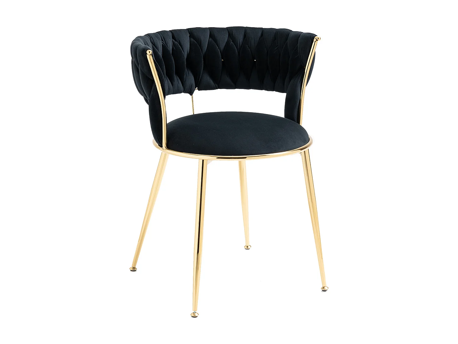 Set mit 2 Esszimmerstühlen 22,44 x 21,65 x 27,56 Zoll – Loungesessel mit Samtakzent und schwarzen Metallbeinen