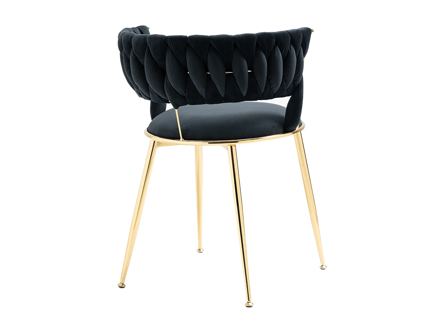 Set mit 2 Esszimmerstühlen 22,44 x 21,65 x 27,56 Zoll – Loungesessel mit Samtakzent und schwarzen Metallbeinen