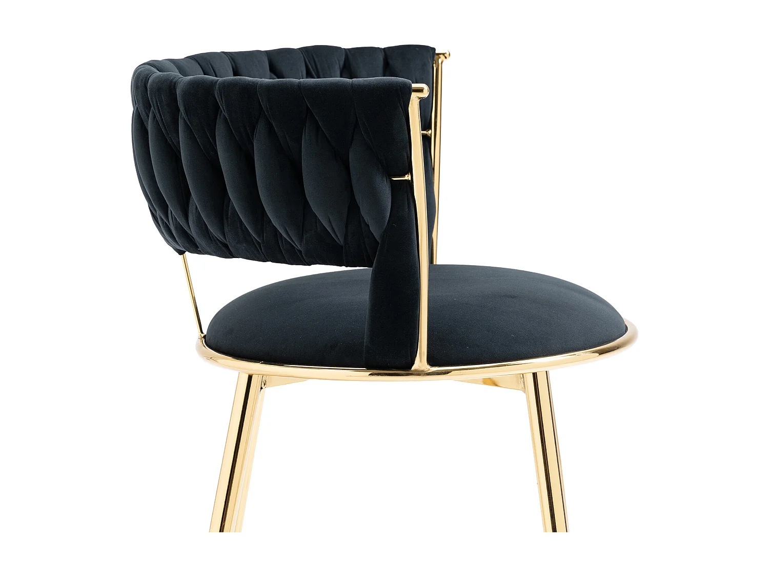 Set mit 2 Esszimmerstühlen 22,44 x 21,65 x 27,56 Zoll – Loungesessel mit Samtakzent und schwarzen Metallbeinen