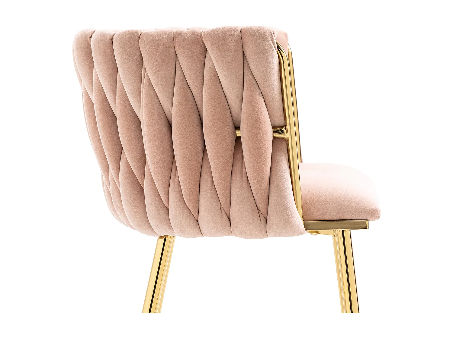 Lot de 2 chaises de salle à manger, chaises de loisirs, chaise d'appoint en velours, avec pieds en métal et en fer, rose