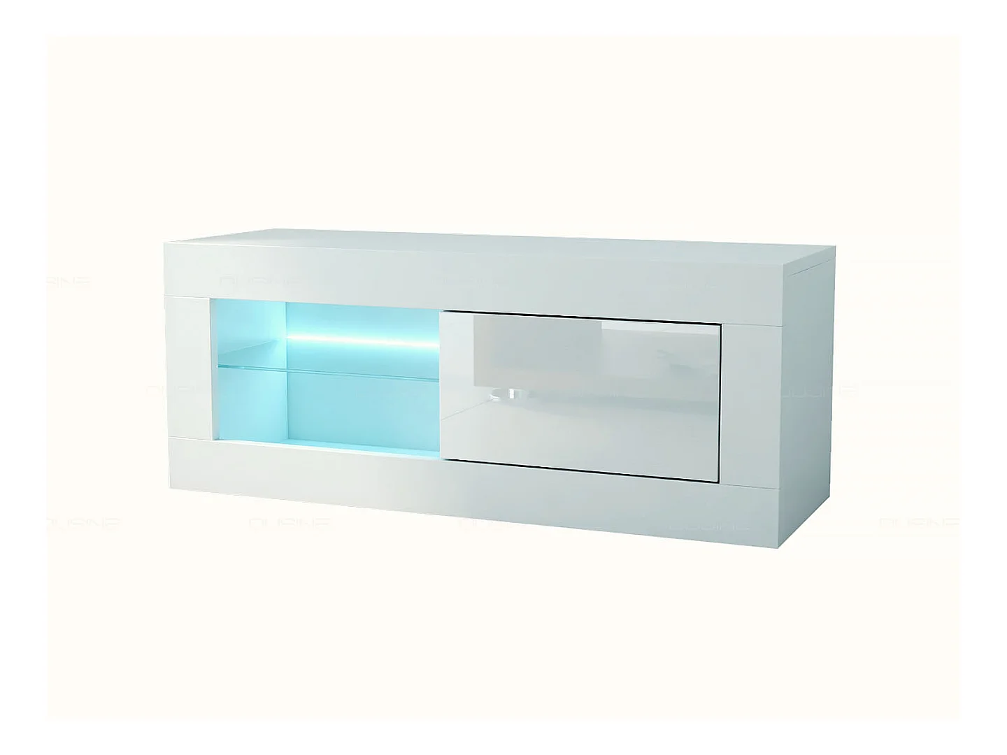 Petit meuble TV Iconik avec LED 100 CM en 18 MM avec porte laquée