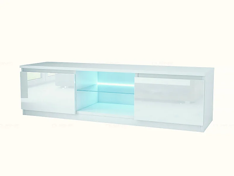 Meuble TV Kiffa LED 140 CM en 18 MM avec portes laquées