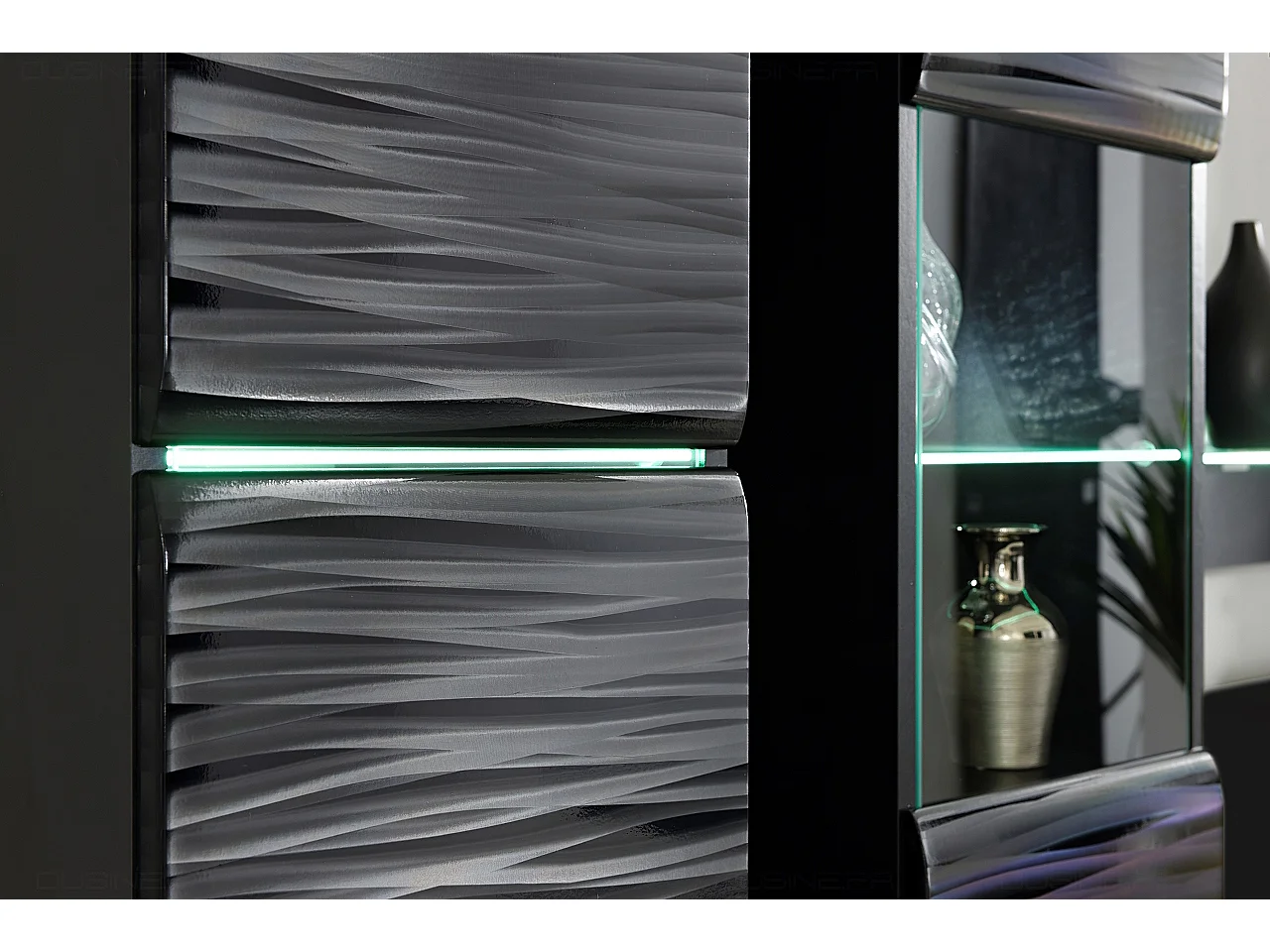 NINJA Ensemble meuble TV EFFET 3D LED 280 cm pour Box, Console et HIFI