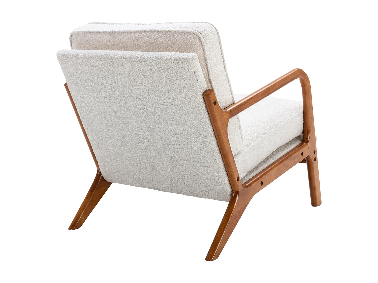 Chenille-Sessel, Holzrahmen, moderner Akzent-Loungesessel für das Wohnzimmer, 65 x 80 x 76 cm, Beige