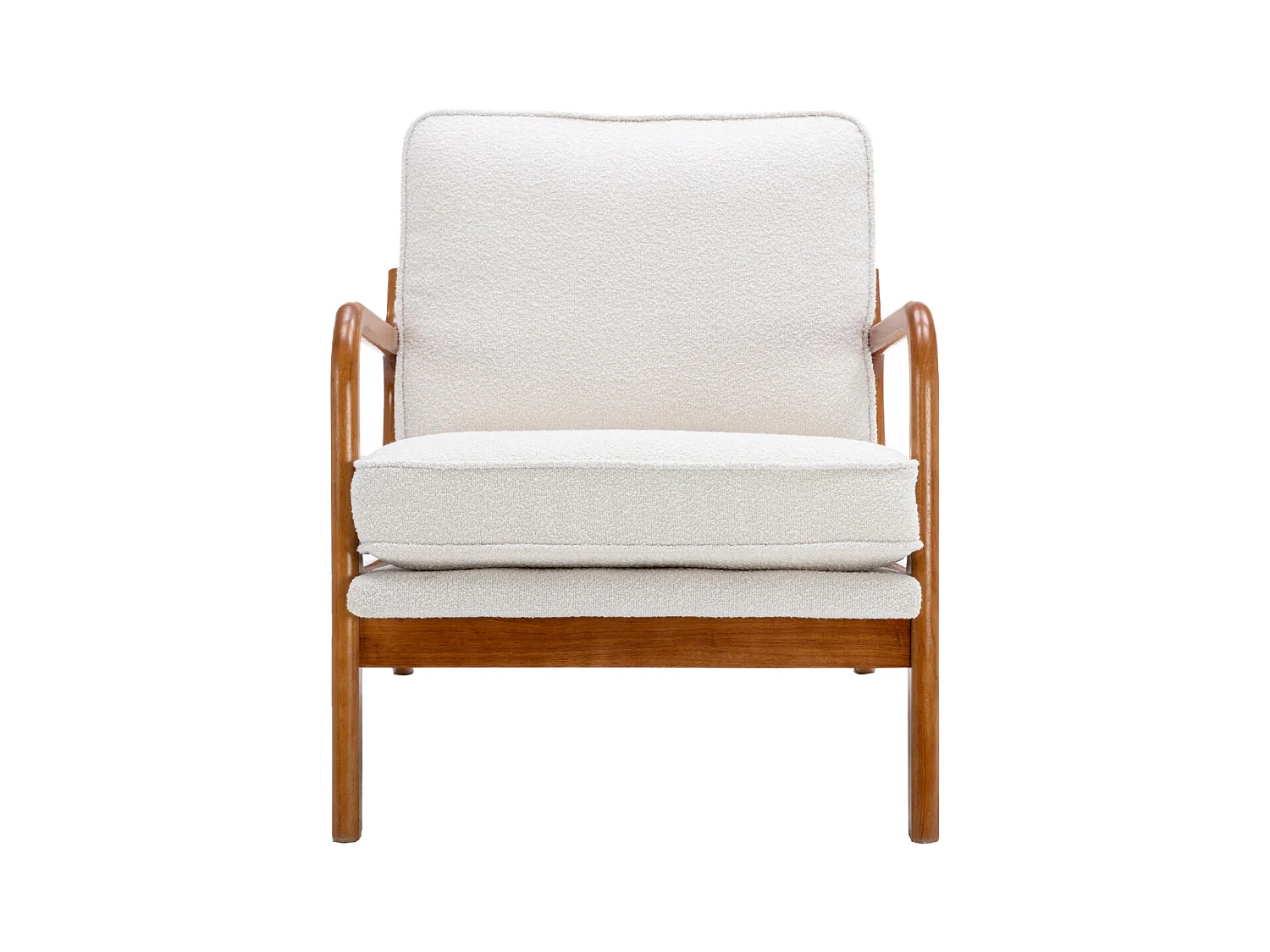 Chenille-Sessel, Holzrahmen, moderner Akzent-Loungesessel für das Wohnzimmer, 65 x 80 x 76 cm, Beige