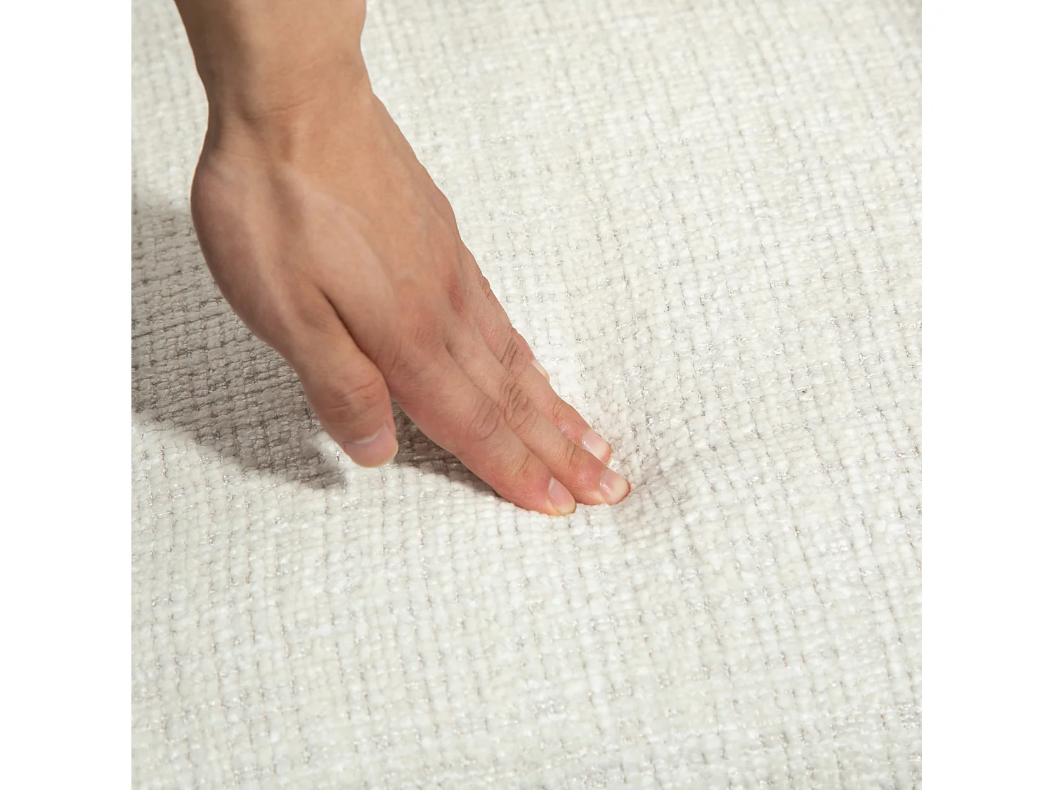 Set van 2 eetkamerstoelen, ronde rugleuning, voor eetkamer, woonkamer, slaapkamer, kantoor, beige chenille