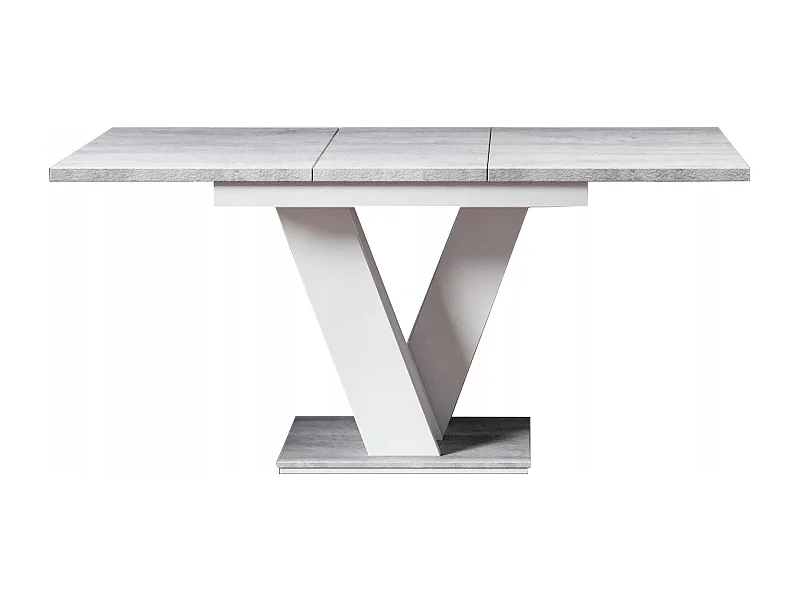 TABLE A MANGER EXTENSIBLE MASSI - BETON ET BLANC 120 - 160 CM