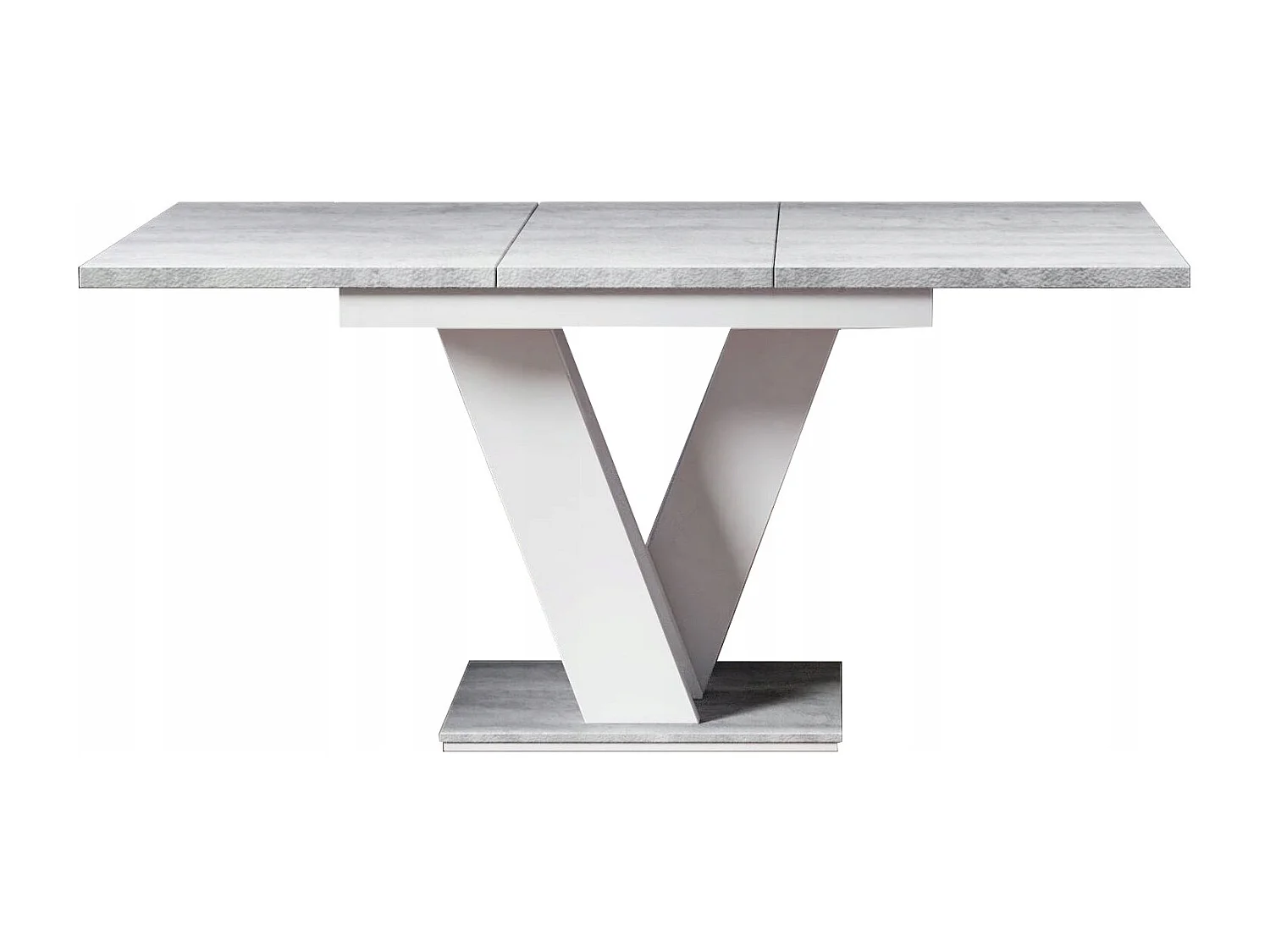 TABLE A MANGER EXTENSIBLE MASSI - BETON ET BLANC 120 - 160 CM