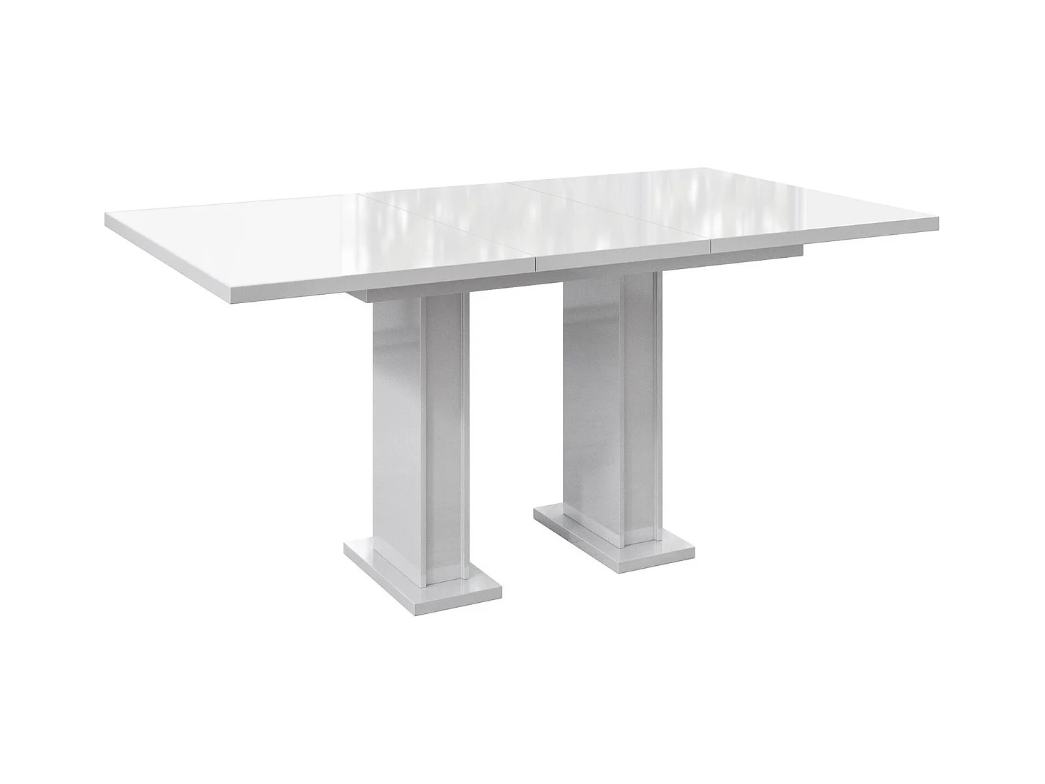 TABLE A MANGER EXTENSIBLE ROSS - BLANC LAQUE 120 - 160 CM