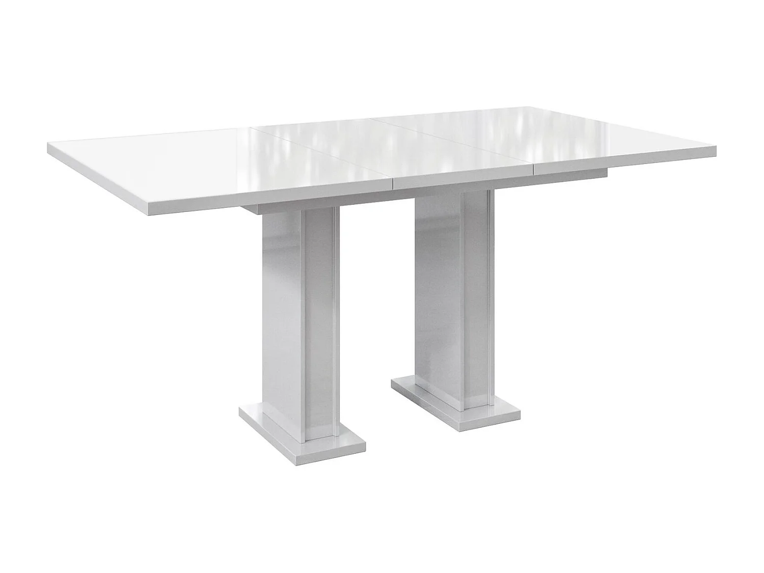 TABLE A MANGER EXTENSIBLE ROSS - BLANC LAQUE 120 - 160 CM