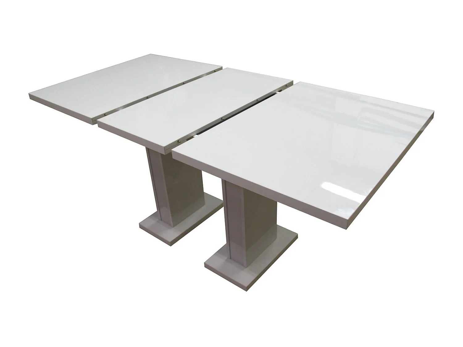 TABLE A MANGER EXTENSIBLE ROSS - BLANC LAQUE 120 - 160 CM