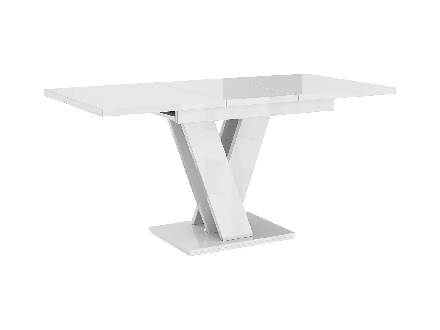 TABLE A MANGER EXTENSIBLE MASSI - BLANC LAQUE 120 - 160 CM