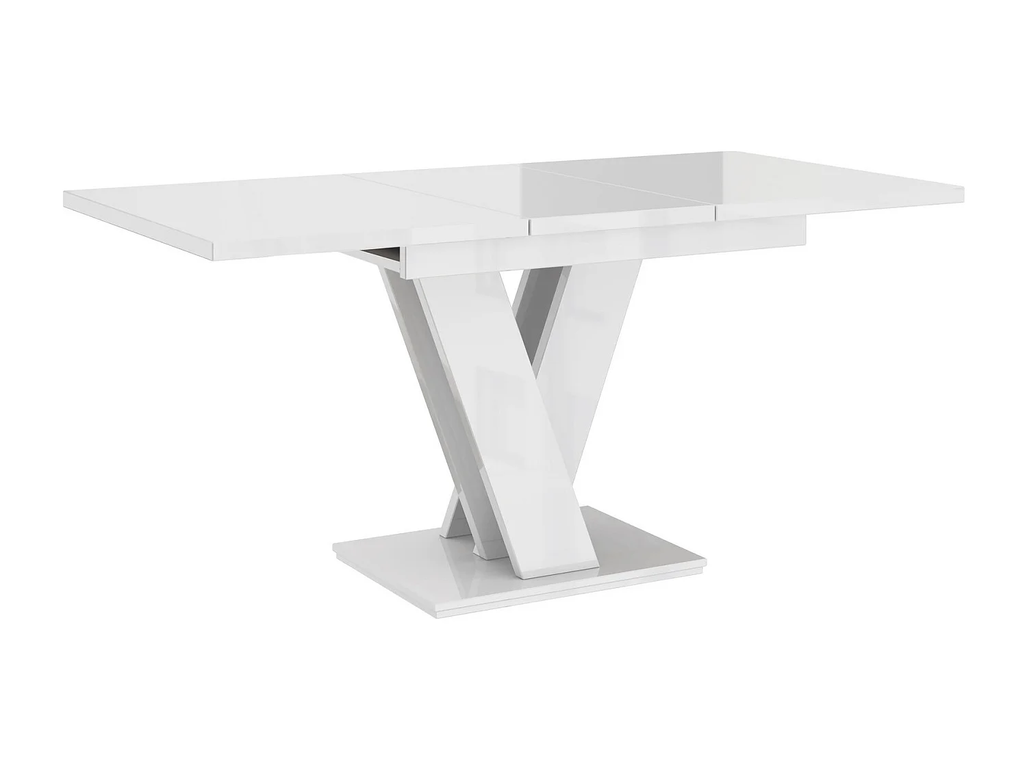 TABLE A MANGER EXTENSIBLE MASSI - BLANC LAQUE 120 - 160 CM