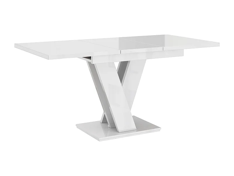 TABLE A MANGER EXTENSIBLE MASSI - BLANC LAQUE 120 - 160 CM