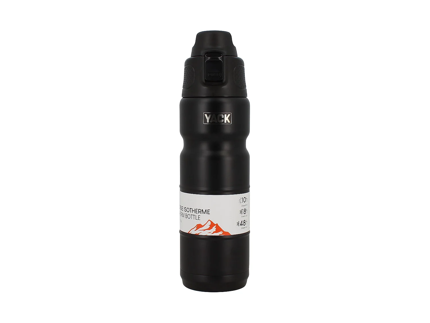 Yack - Bouteille Isotherme Yack 50cl En Acier Inoxydable Noir