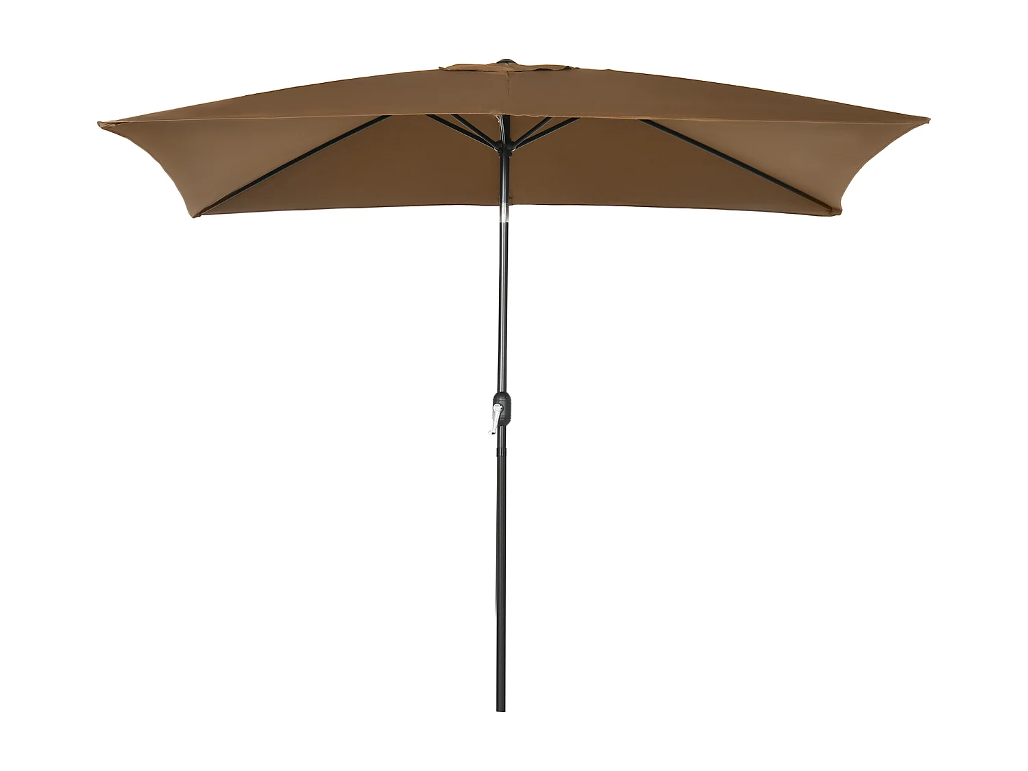 Parasol inclinable rectangulaire métal polyester haute densité 2,95L x 1,95l x 2,4H m chocolat