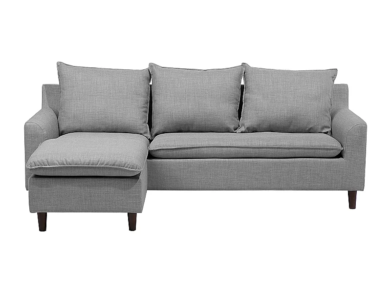 Canapé d'Angle à gauche Moderne en Tissu Pieds en Bois Massif Gris Clair Elvenes