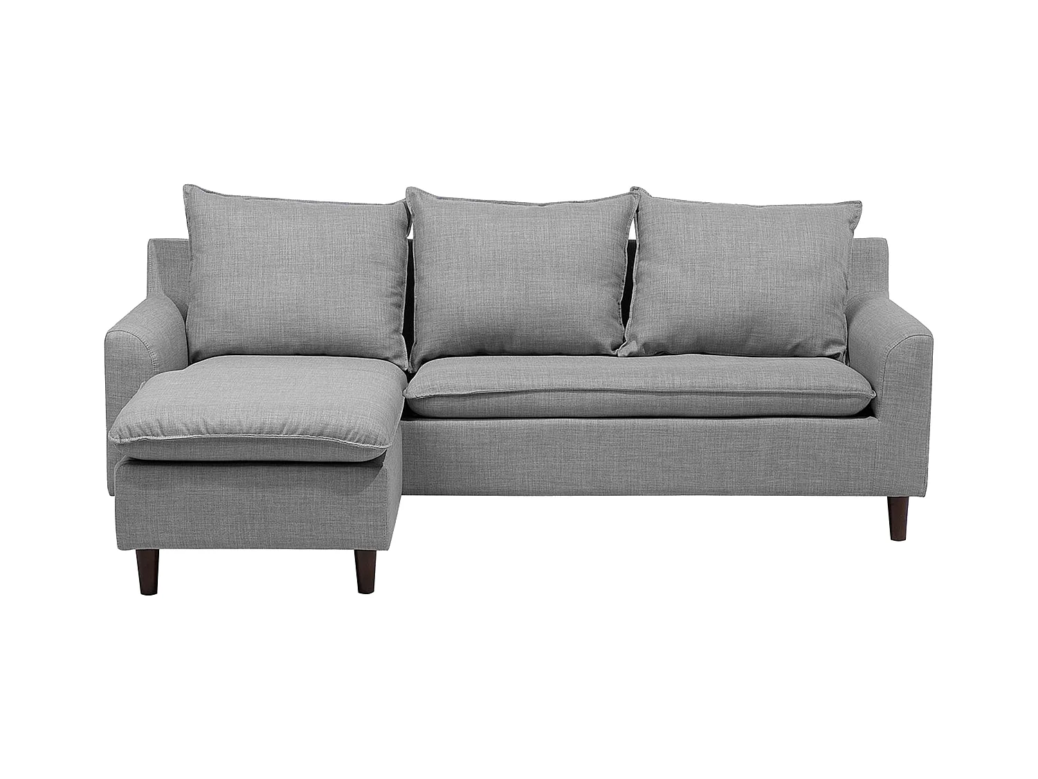Canapé d'Angle à gauche Moderne en Tissu Pieds en Bois Massif Gris Clair Elvenes