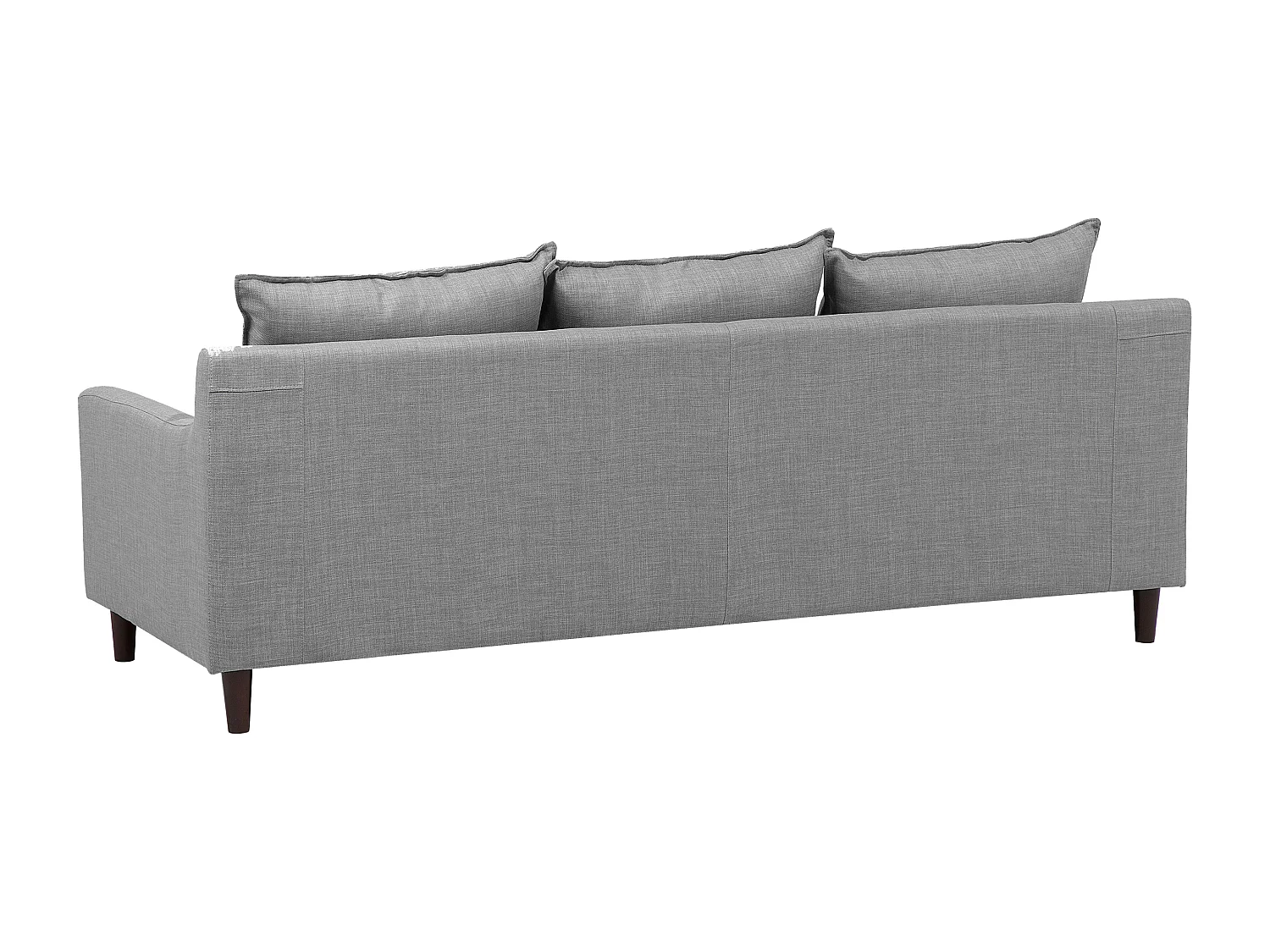 Canapé d'angle ELVENES Tissu Gris clair 3 places Côté droit