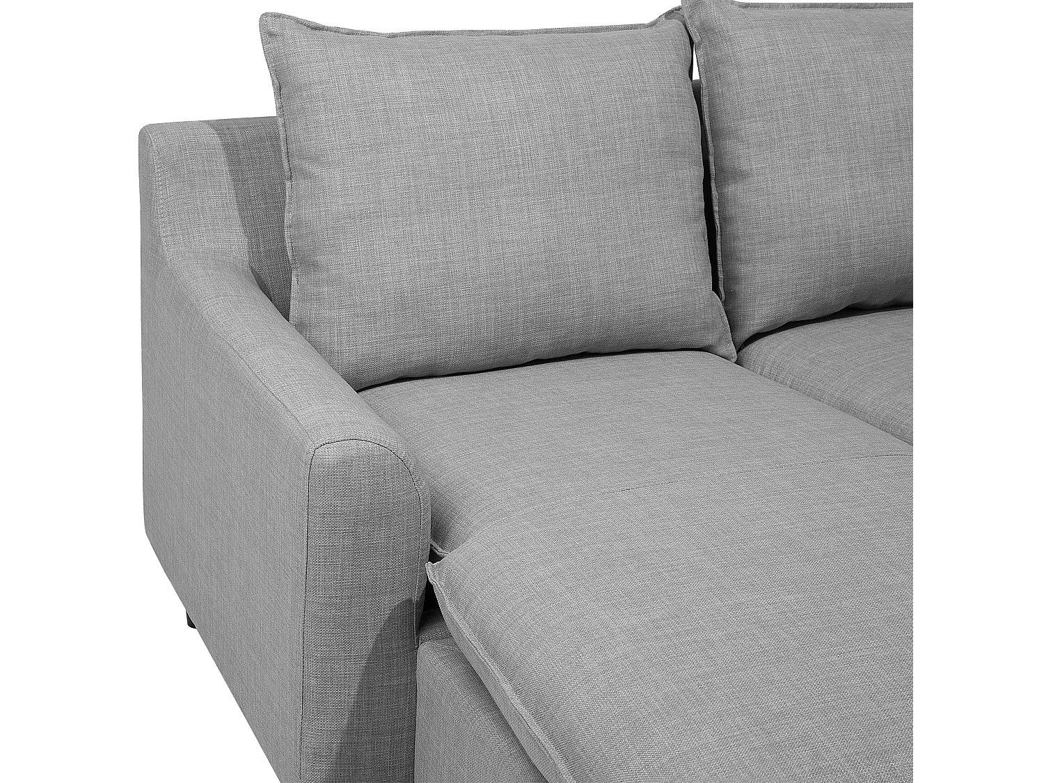 Canapé d'angle ELVENES Tissu Gris clair 3 places Côté droit