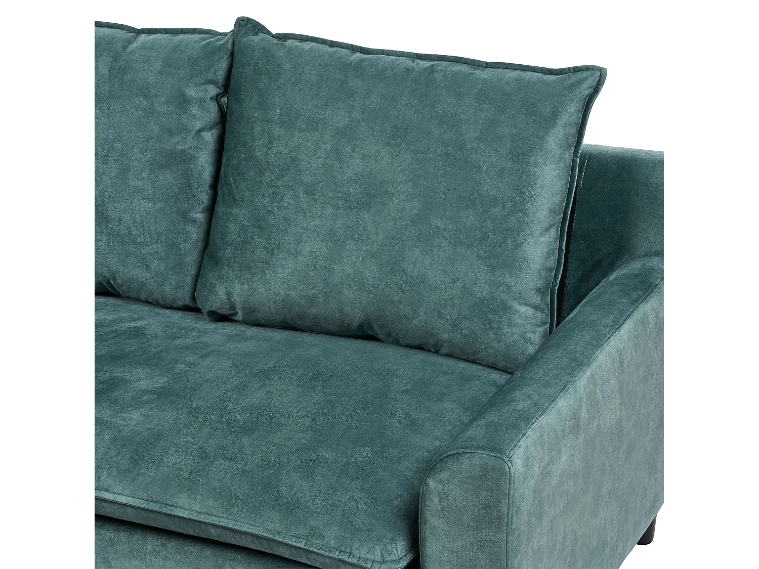 Ecksofa ELVENES Samtstoff Blaugrün 3-Sitzer linksseitig