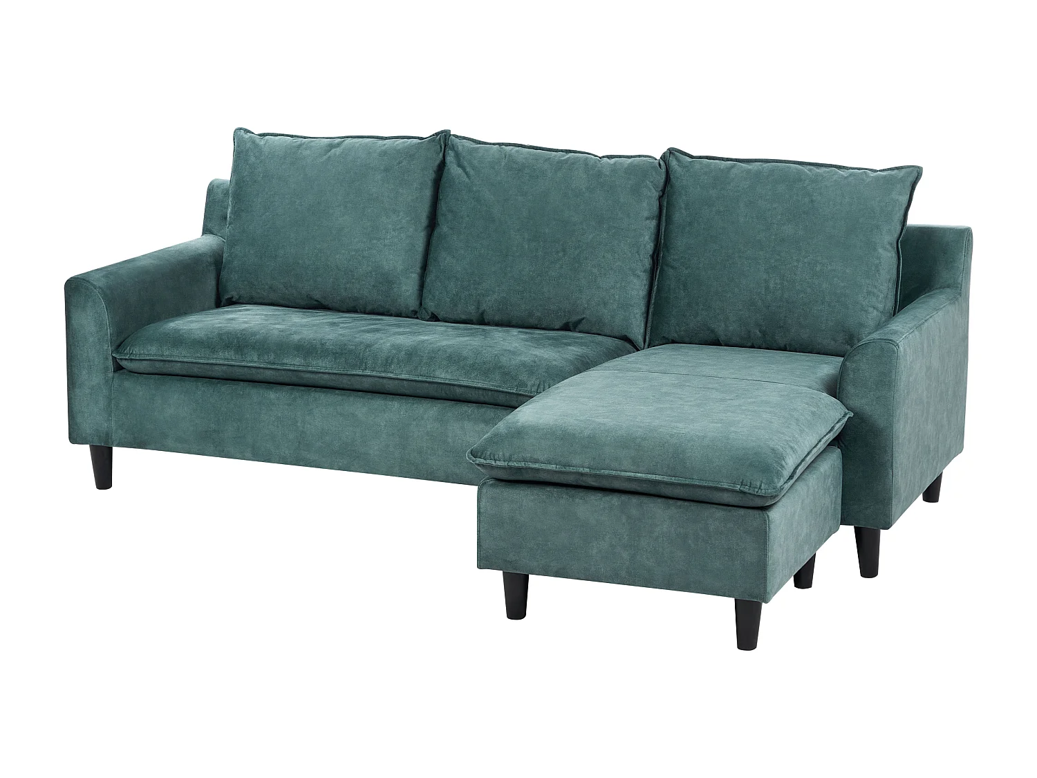 Divano angolare ELVENES Velluto Foglia di tè 3 posti Lato Sinistro