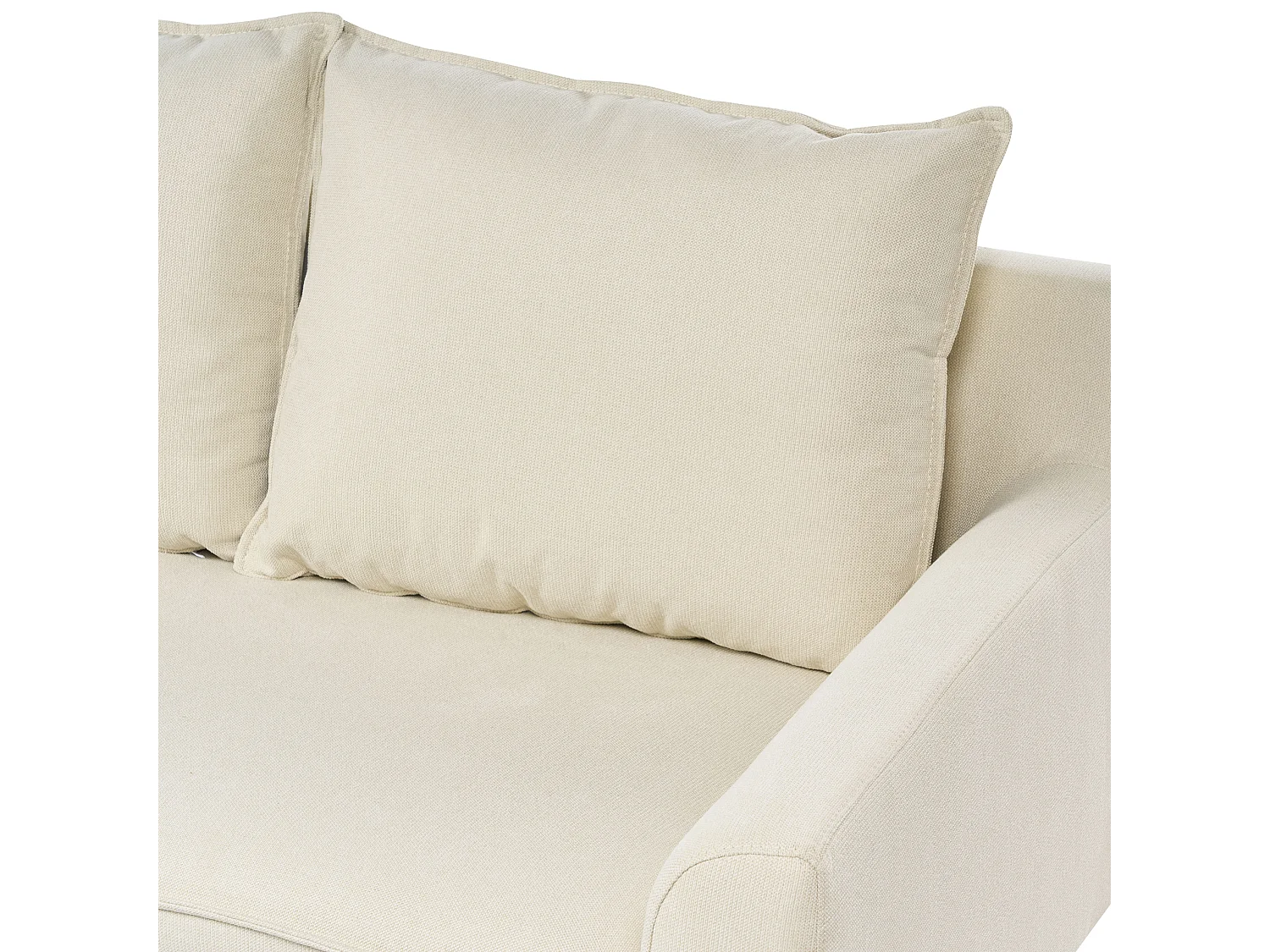 Sofá de canto ELVENES Tecido Creme claro 3 lugares à esquerda