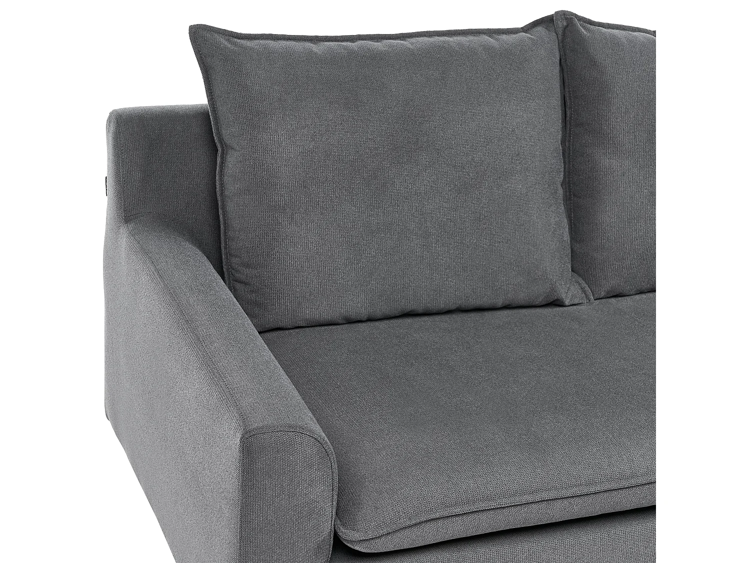 Canapé d'Angle à gauche Moderne en Tissu Pieds en Bois Massif Gris Foncé Elvenes