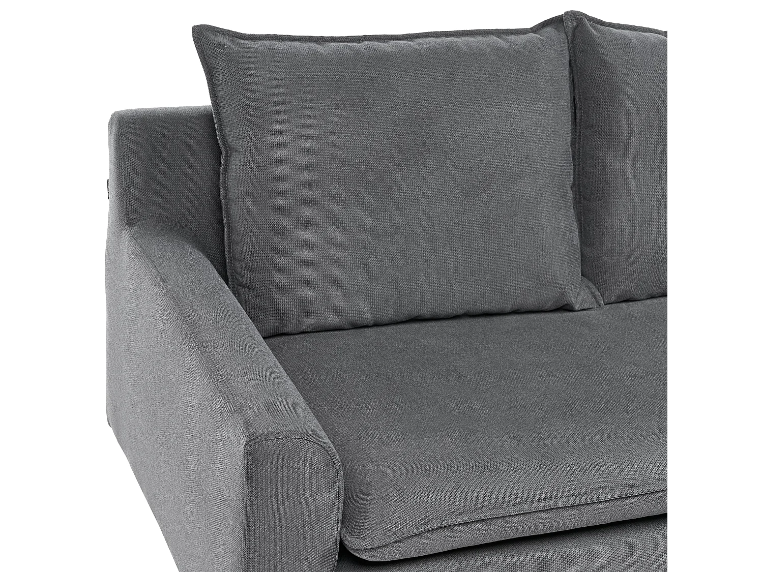 Canapé d'Angle à Droite Moderne en Tissu Pieds en Bois Massif Gris Foncé Elvenes