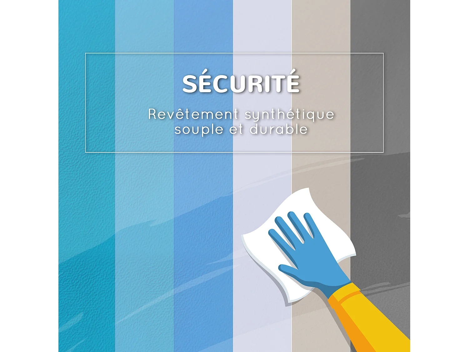 7 blocs de construction en mousse XL - modules de motricité - normes EN71-1-2-3 - mousse EPE revêtement PU gris bleu