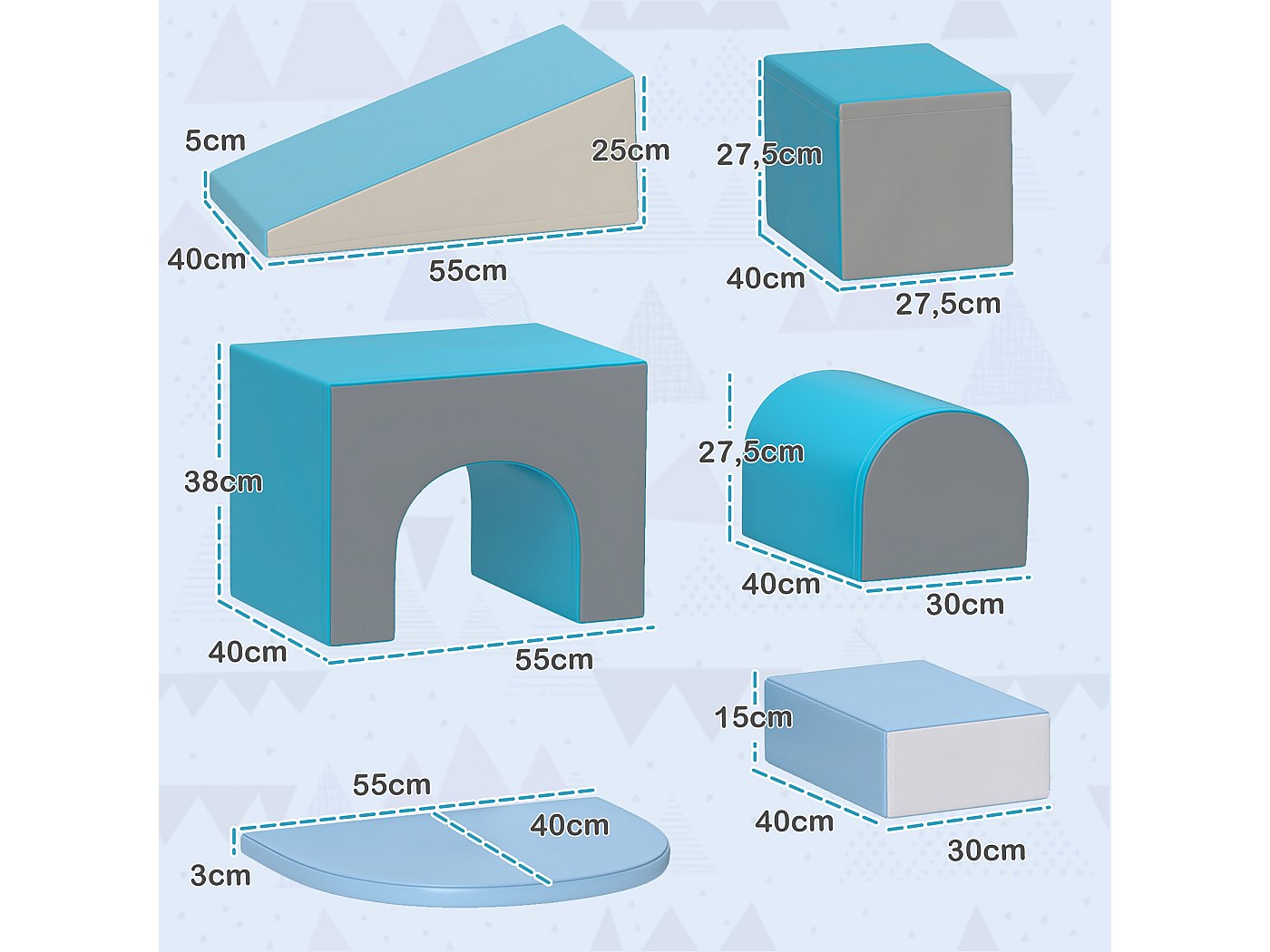 7 blocs de construction en mousse XL - modules de motricité - normes ...