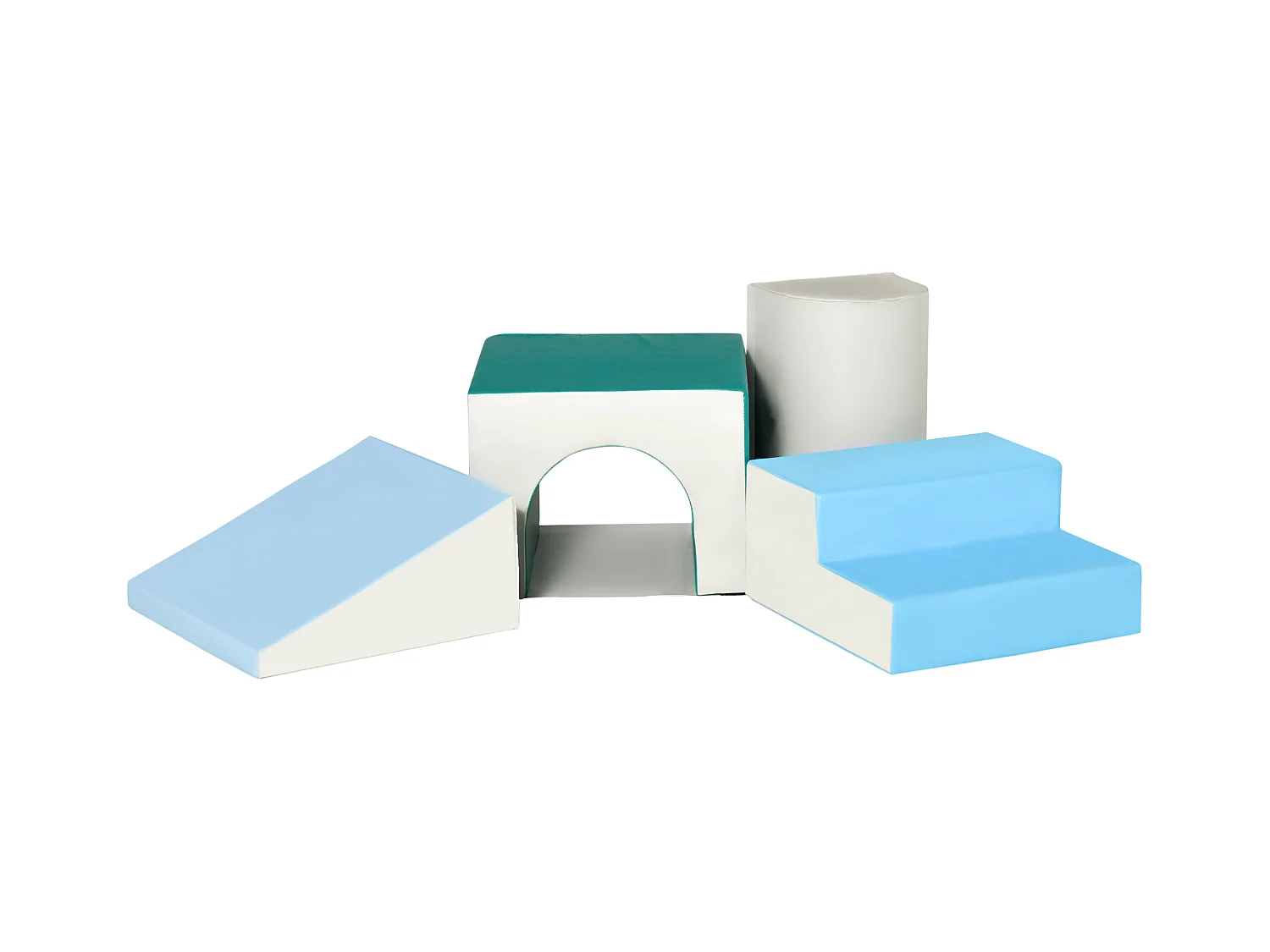 4 blocs de construction en mousse XL - modules de motricité - certifiés normes EN71-1-2-3 - mousse EPE revêtement PU gris bleu