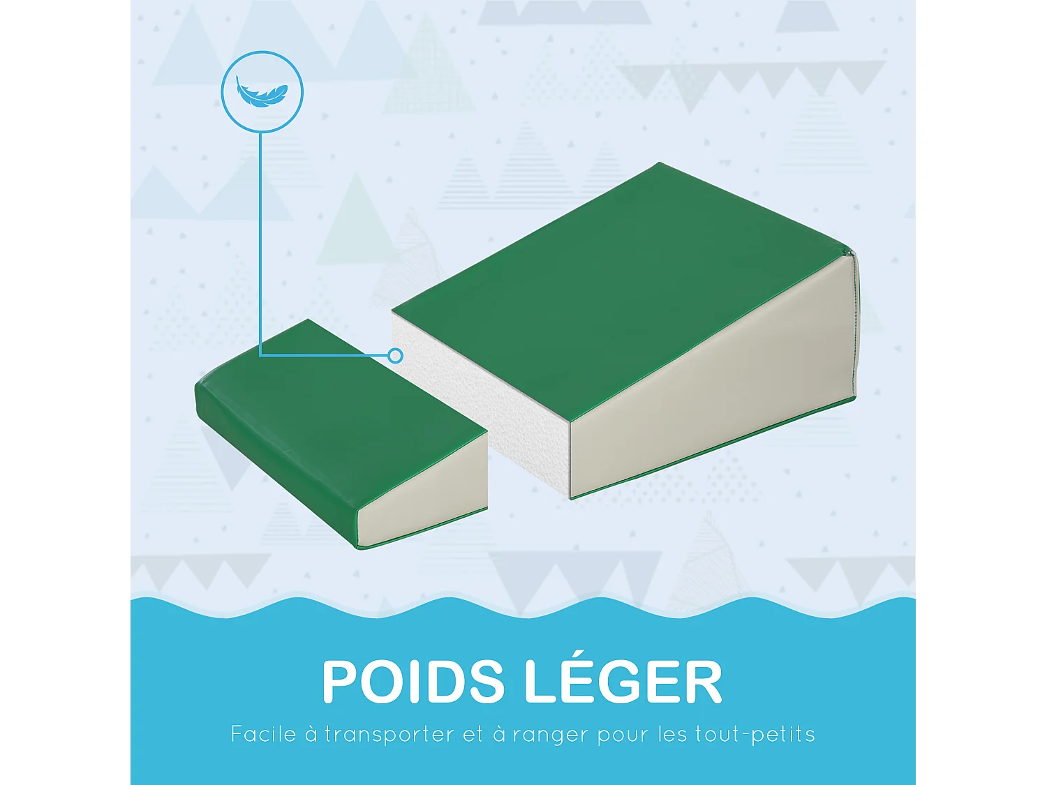 5 blocs de construction en mousse XL - modules de motricité - certifiés normes EN71-1-2-3 - mousse EPE revêtement PU gris bleu vert